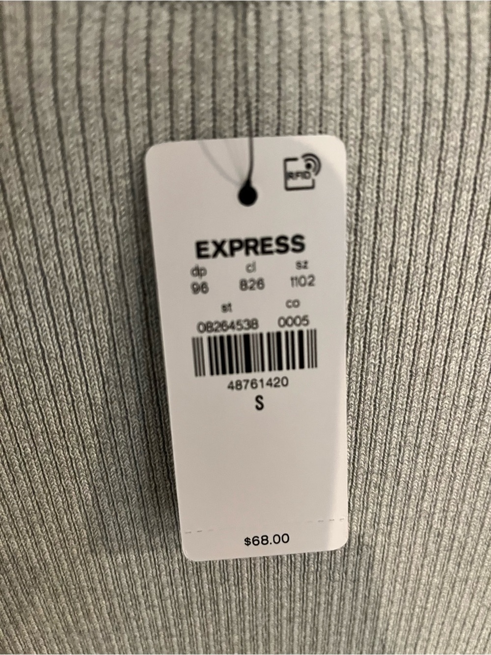 Express Gray Ribbed Knit Top - Picture 3 of 3